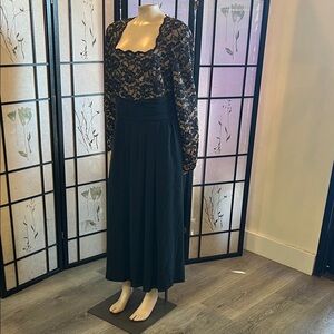 Chic Black Lace Long Sleeve Dress neiman marcus